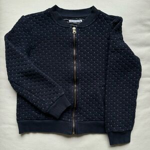 Navy Quilted Jacket with Gold Zipper Pocket 10yo